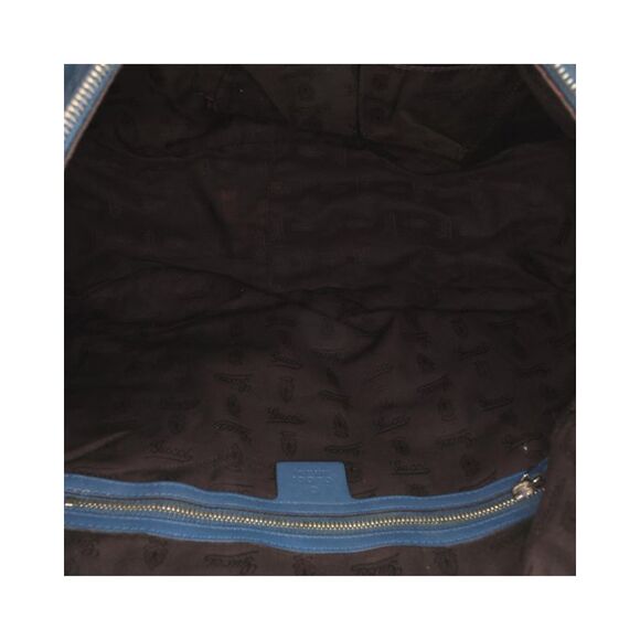 Pre Loved Gucci ssima Icon Bit Satchel Women Blue Messenger Bags - Picture 4 of 8